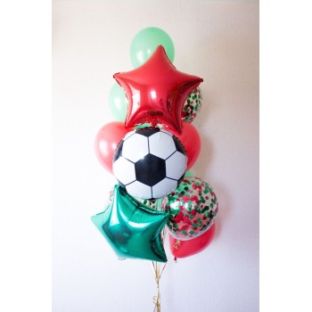 Football Μπουκέτο μπαλόνια με κομφετί 