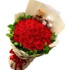 Κόκκικο μπουκέτο 15 τριαντάφυλλα +40,00€