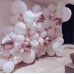 Οργανικός Τοίχος με μπαλόνια Γίγας Λευκό - Ροζ Χρυσό