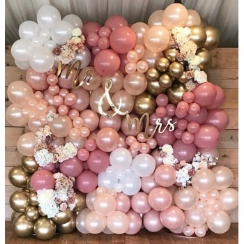 Οργανικός Τοίχος Baby Shower rose gold